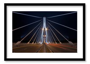 Night view of the new Swietokrzyski Bridge in Warsaw.