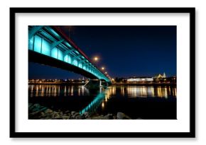 Panorama of Warsaw city by night