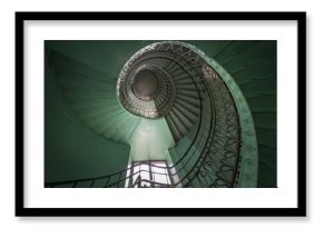 Spiral old green and grunge staircase