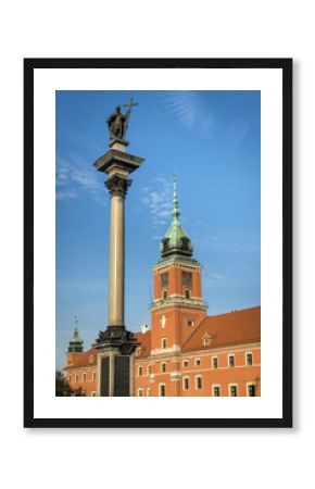 Royal Castle on Castle Square with king III Vaza in Warsaw