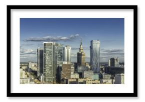 Warsaw downtown aerial view