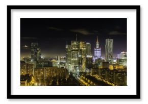 Warsaw downtown at night