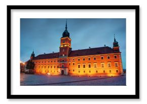 Royal Castle in Warsaw, Poland at the evening