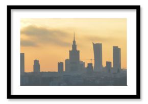 Panorama zachodu słońca w Warszawie