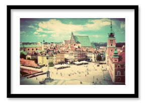 Old town in Warsaw, Poland. Vintage