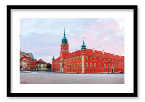Castle square panorama in Warsaw, Poland