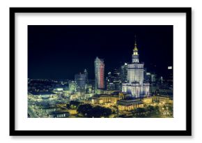 Warsaw downtown at night