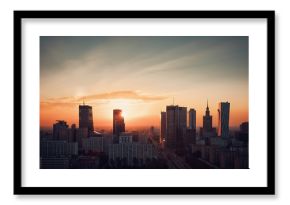 Warsaw Downtown sunrise skyline, Poland