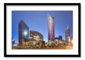 Warsaw,Poland October 2016:Warsaw city with skyscrapers at night