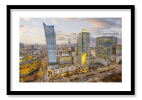 Warsaw city with modern skyscraper
