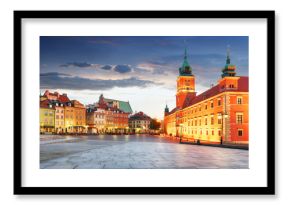 Panorama of Warsaw old town, Poland
