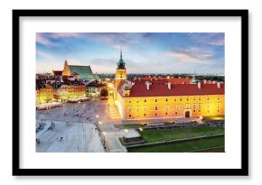 Panorama of Warsaw old town, Poland
