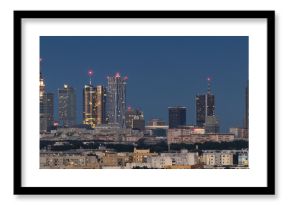 Panoramic view of Warsaw city downtown