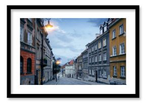 Old town street in Warsaw, Poland