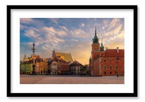 Warsaw, Royal castle and old town at sunset