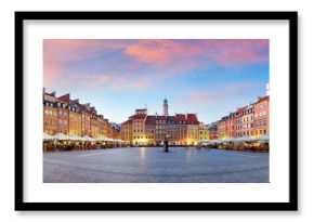 Panorama of Warsaw odl town square, Rynek Starego Miasta, Poland