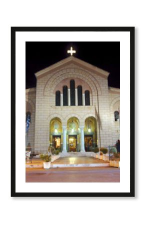 Wejście do katedry św. Dionizosa nocą, miasto Zakynthos