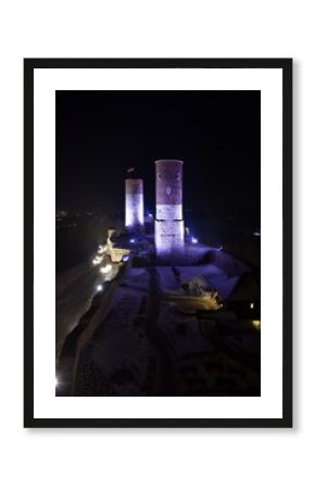 Zamek w Chęcinach nocą, Chęciny Castle by night