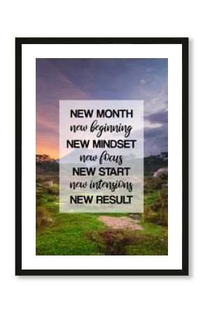 Inspirational quote on blurred background