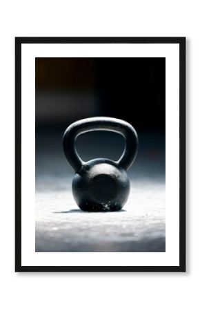 Fitness, motivation or kettlebell at a gym with mockup space for strength training, exercise or workout. Zoom, metal equipment or heavy weight for strong muscle development or growth in health club