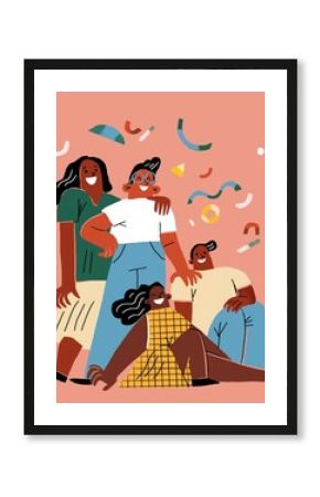 young happy cheerful friends