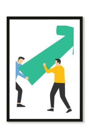 Concept Develop or upgrade, increase sales or increase revenue, grow business or develop marketing plan to make more profit concept, superhero businessman helping to lift bar graph to new high level.