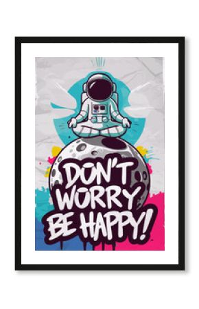 Astronaut modern abstract illustration for posters and T-shirt printing designs with motivational quote.