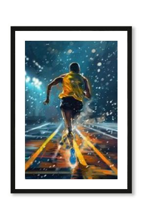 Runner Pushing Through the Rain.