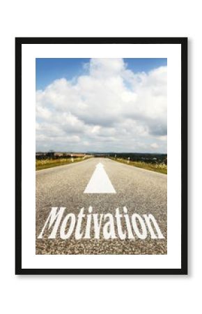 das Wort Motivation auf der Strasse