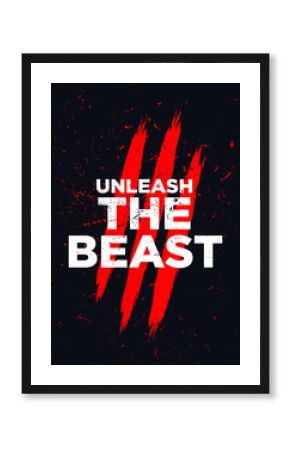 unleash the beast motivational quotes vector design