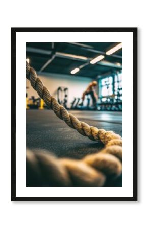 Heavy rope workout in gym