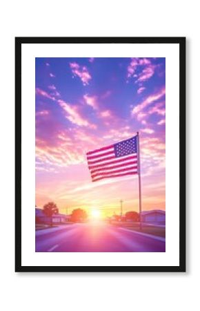 Flag Sunrise Road Scenic