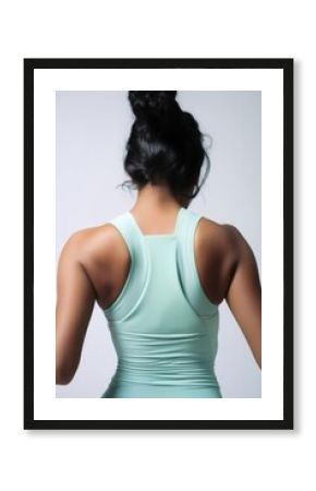 Chubby sportswomen back adult green.