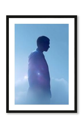 Growth mindset, motivation and self-improvement: Human silhouette filled with kaleidoscopic galaxies, growth mindset, limitless potential concept.