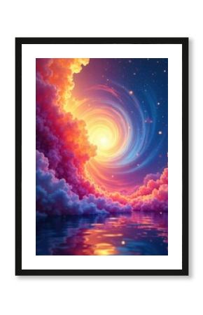 Swirling Vibrant Energy Abstract Image for Meditation, Spirituality, and Wellness Websites