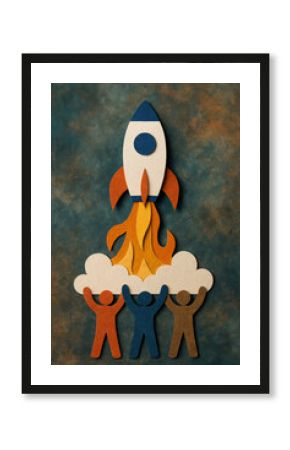 Startup success and teamwork fuel growth with achievement motivation and inspiring collaboration drive