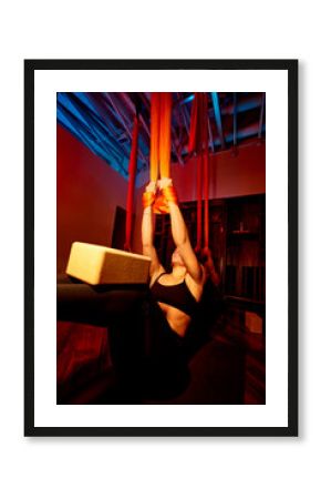 Core Work in Aerial Yoga. Workout effort