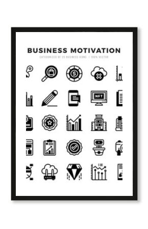 Business Motivation Lineal Filled icons. Vector Lineal Filled illustration.
