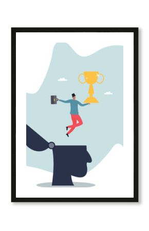 Success mindset, positive attitude to succeed, motivation or optimistic for self development,.about a man and his life.