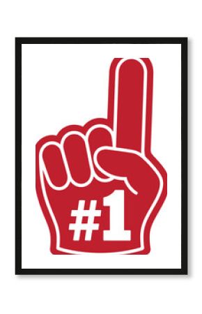 Red Foam Finger Number One Sports Fan Symbol