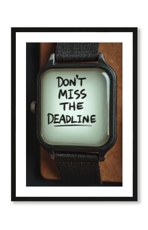 Time Management Concept: Don't Miss The Deadline on Watch