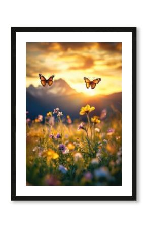 Wildflower Field Sunset