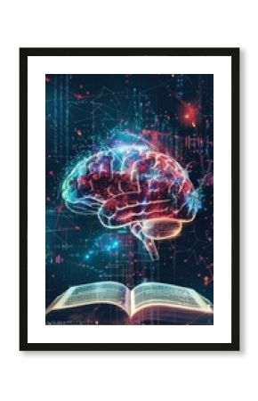 Futuristic brain integration with technology  a symbol of digital learning and educational success