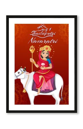 Navaratri poster design with goddess