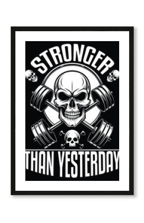 Powerlifting Skull Design - Weightlifting & Bodybuilding Inspiration Art