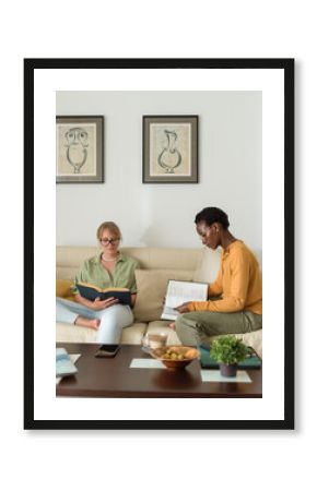 Flatmates studying at home