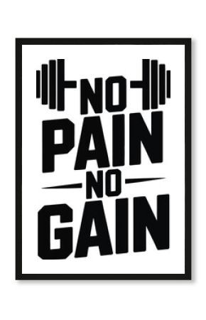 No Pain No Gain Dumbbell Quote fitness workout