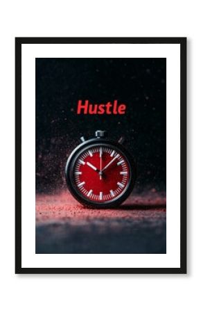 Red Stopwatch on Dark Background