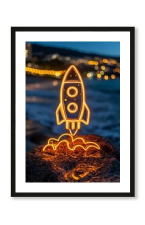 Rocket Launch Beach Night