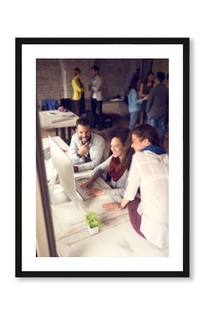 Group of designers in office working